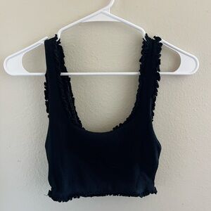 Zara Black Ruffled Tank Top
